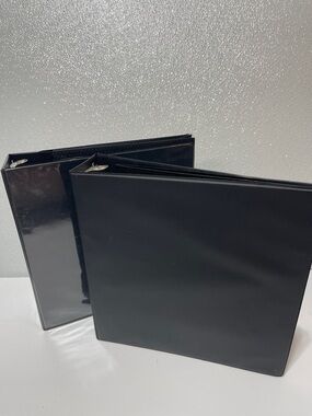 5/$25 Two 2” 3-Ring Binders Shiny and matte Black